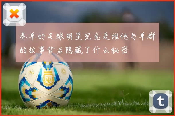 养羊的足球明星究竟是谁他与羊群的故事背后隐藏了什么秘密